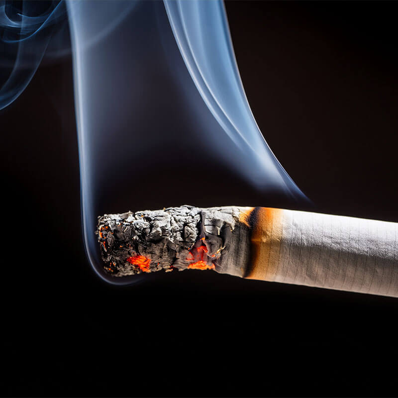 close-up of cigarette burning