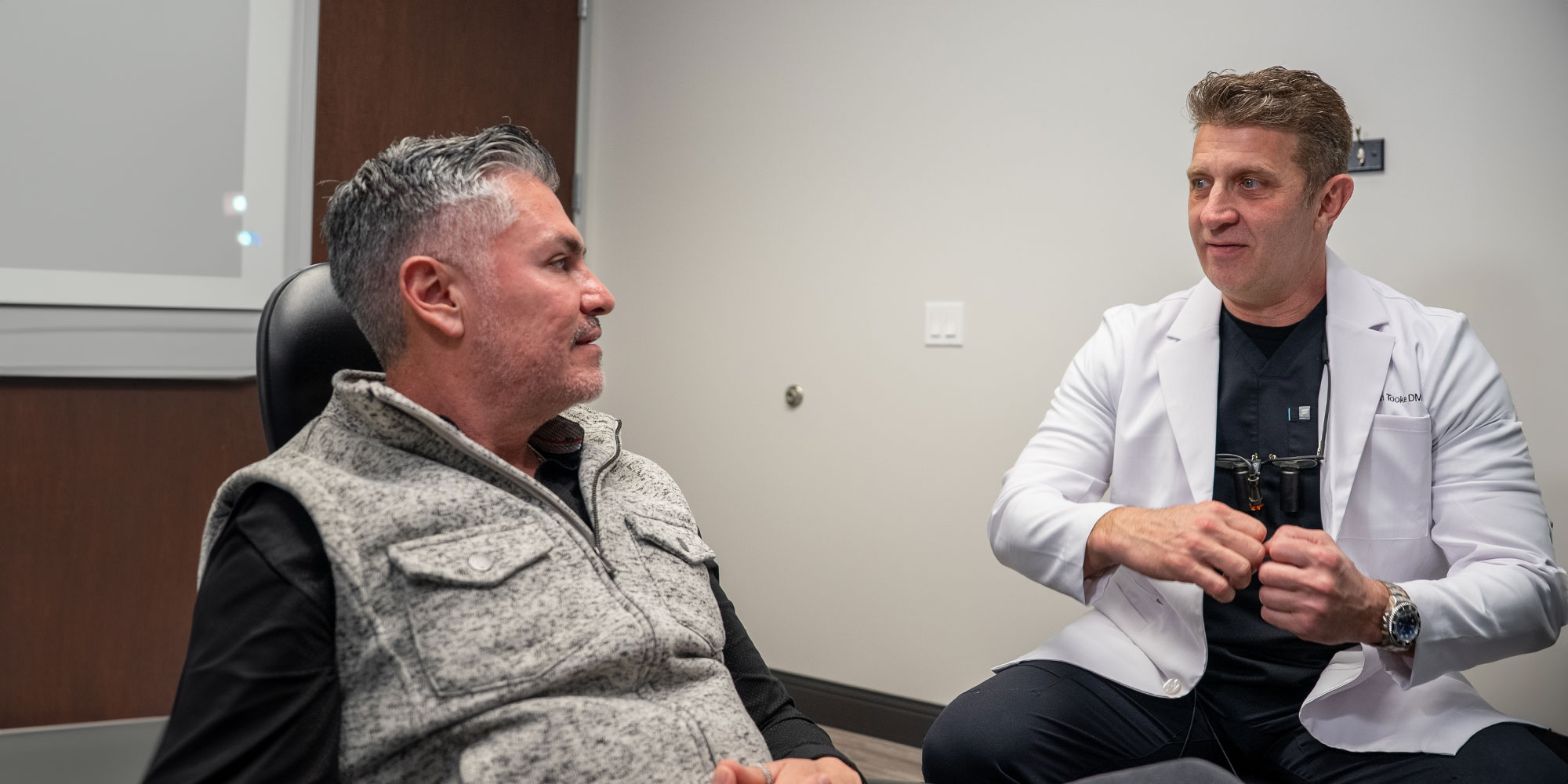 dr. took talking with patient Gio