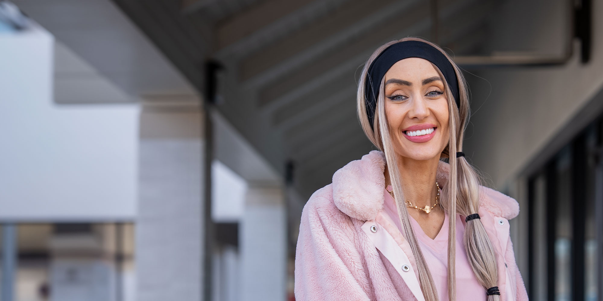Porcelain veneers patient smiling
